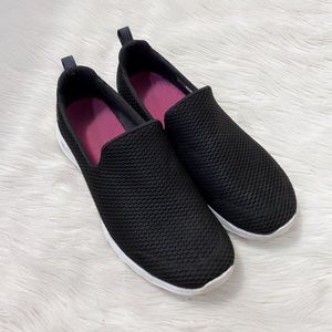 Skechers GO WALK Joy Sensational Day Black Mesh Slip On Shoes Sneakers